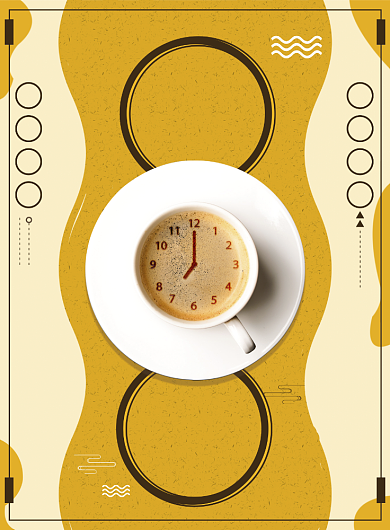创意黄色简约咖啡宣传印刷海报背景