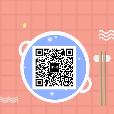创意卡通碗筷二维码背景