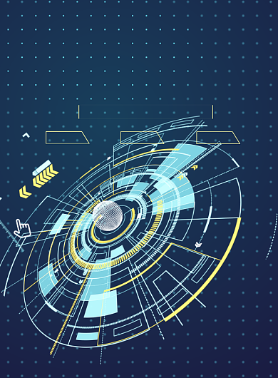 蓝色智能大脑海报背景