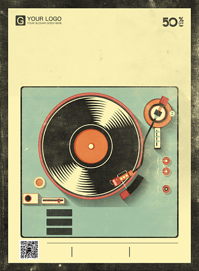 音乐培训复古创意海报背景