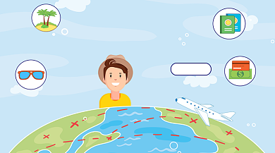 蓝色地球旅行攻略手机海报背景