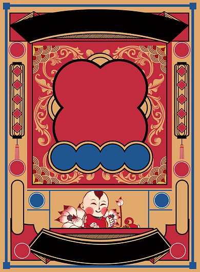 简约复古新春佳节年货促销宣传海报背景