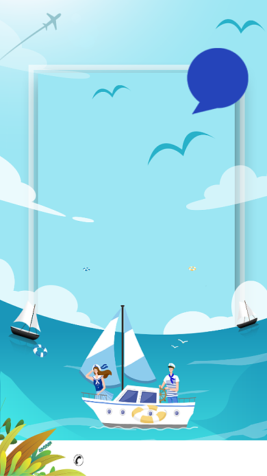 游艇帆船畅游大海海报背景