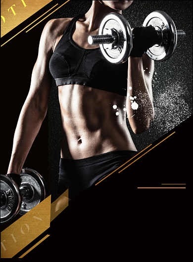 黑金创意大气运动健身广告印刷海报背景