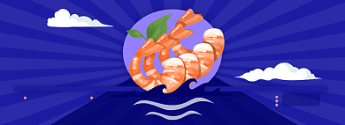 鲜虾电商淘宝banner图背景