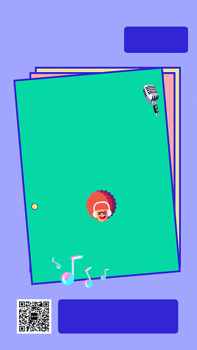 时尚几何音乐艺术展手机海报模板背景