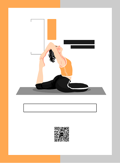 简约卡通手绘瑜伽运动宣传海报背景