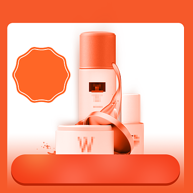 橙色秋季上新打折护肤品乳液直通车背景