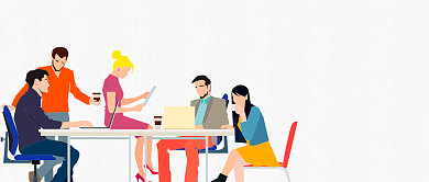 扁平人物招聘公众号首图背景