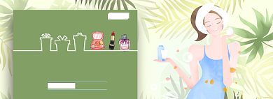 美妆女神节淘宝banner背景