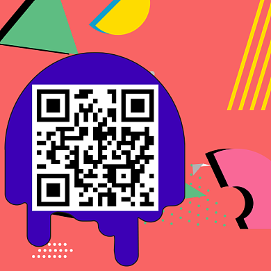 抽象彩色手机红包二维码背景