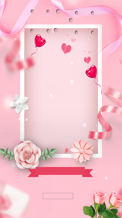母亲节粉色康乃馨手机海报背景