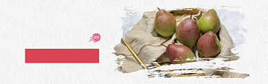 浅色水果香梨新鲜上市促销banner背景