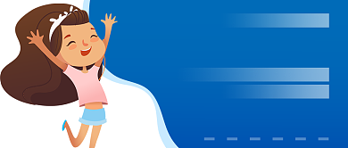 白蓝卡通公众号首图背景