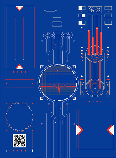 几何线条编程培训招生海报模板背景