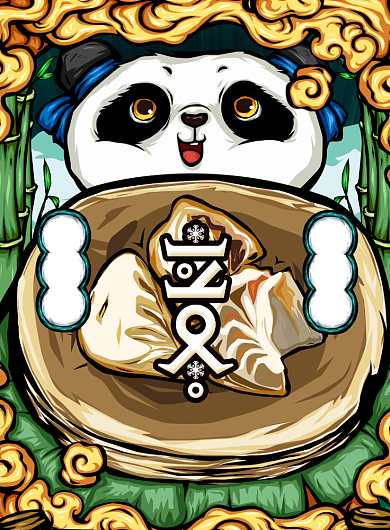 手绘创意卡通立冬插画海报背景