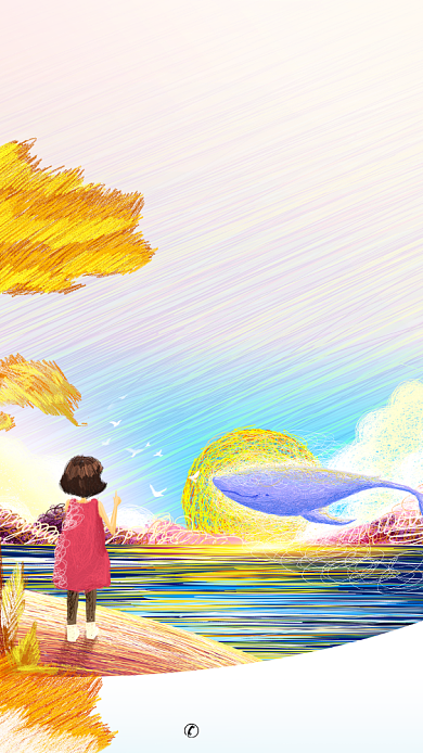 创意手绘传统节气小暑海报背景