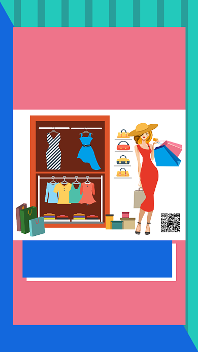 卡通双十一购物宣传手机海报模板背景