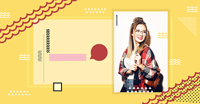 几何形状新势力周女秋上新女装外套促销海报背景