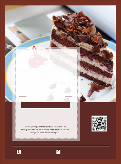 巧克力色简约摄影图美食黑森林蛋糕印刷海报背景