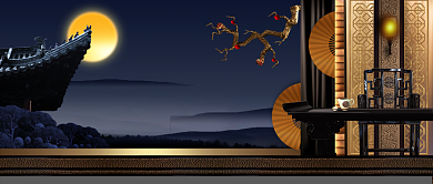 复古中国风城市居家促销广告微信公众号素材图片背景