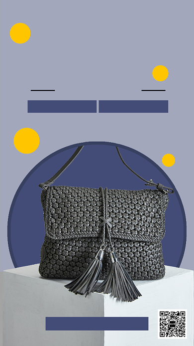 紫色时尚简约新春包包促销手机海报背景