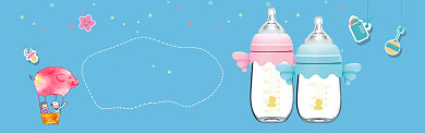 简约卡通婴儿用品促销淘宝banner背景