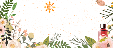 夏季花卉水彩清新美妆促销打折宣传广告微信公众号素材图片背景