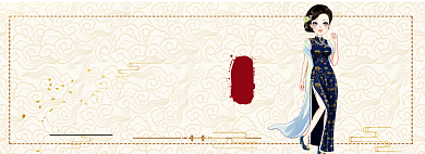 传统中国服饰专场淘宝banner背景