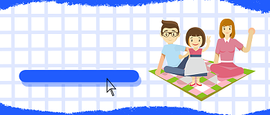 简约手绘国际家庭日蓝色卡通公众号首图背景