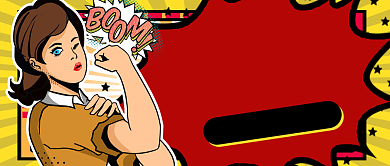 卡通强壮女孩养精蓄锐决战公众号首图背景