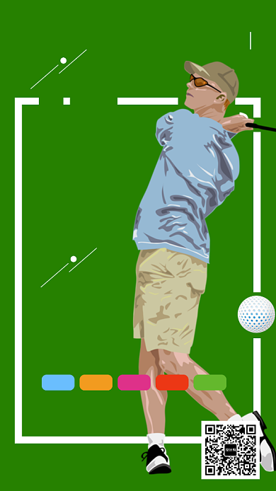 创意高尔夫体验馆海报背景