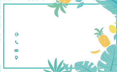 蓝白色小清新菠萝卡通印刷名片背景