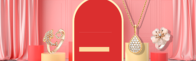 红色珠宝质感淘宝banner背景