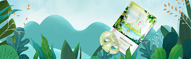 清明踏新绿美妆保湿淘宝banner背景