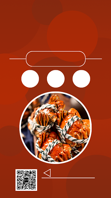 红色摄影图大闸蟹国庆促销宣传海报背景