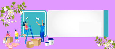 除甲醛卡通手绘手机首图背景