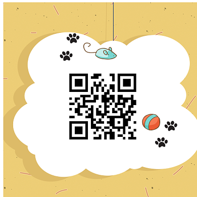 可爱卡通萌宠店二维码背景
