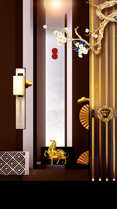 创意高端房产手机促销海报背景