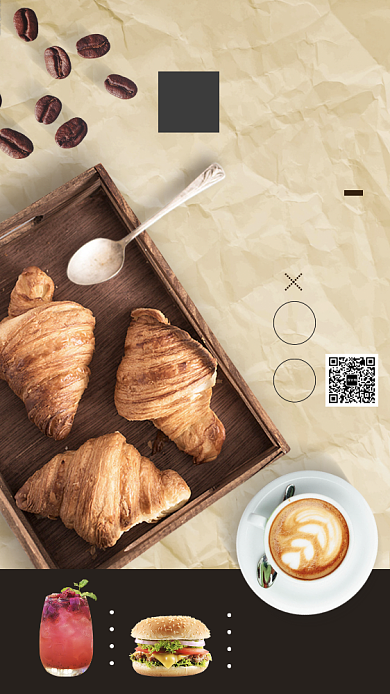 美食下午茶手机海报背景