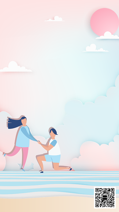 甜蜜七夕浪漫促销海报背景