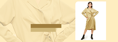 折扣清仓女装简约米色连衣裙海报背景