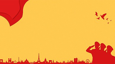 八一建军节手机横板海报背景