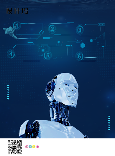 现代简约大气人工智能印刷海报背景