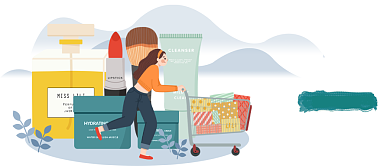 美妆狂欢节插画公众号首图背景