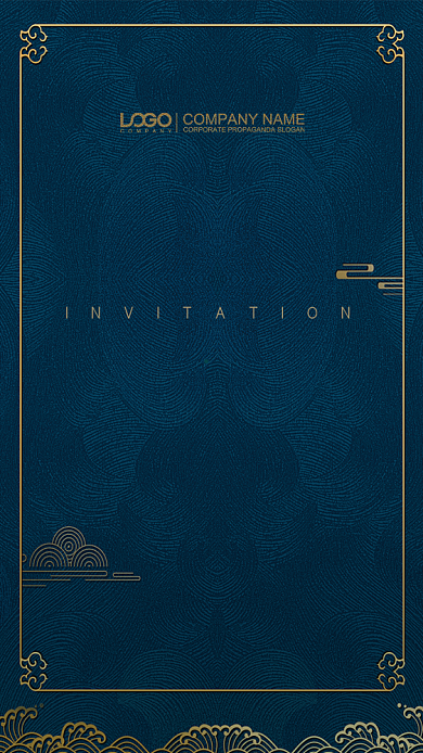 大气邀请函手机海报背景