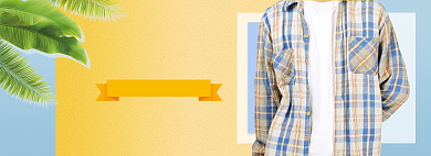 清新春季新风尚男装促销banner背景