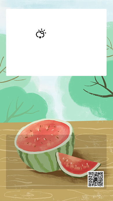 简约清新七月月签手机海报背景