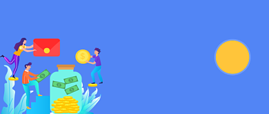 蓝色理财卡通公众号首图背景