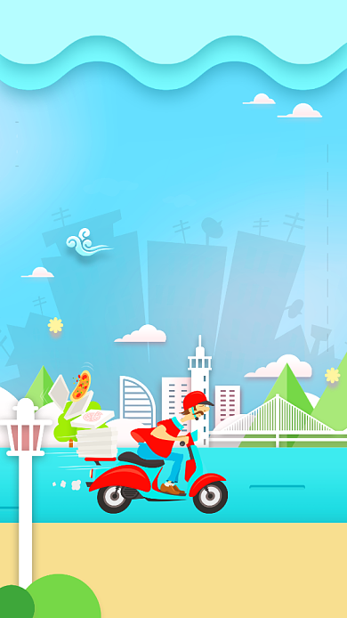 寄快递找我们简约清新手机海报背景